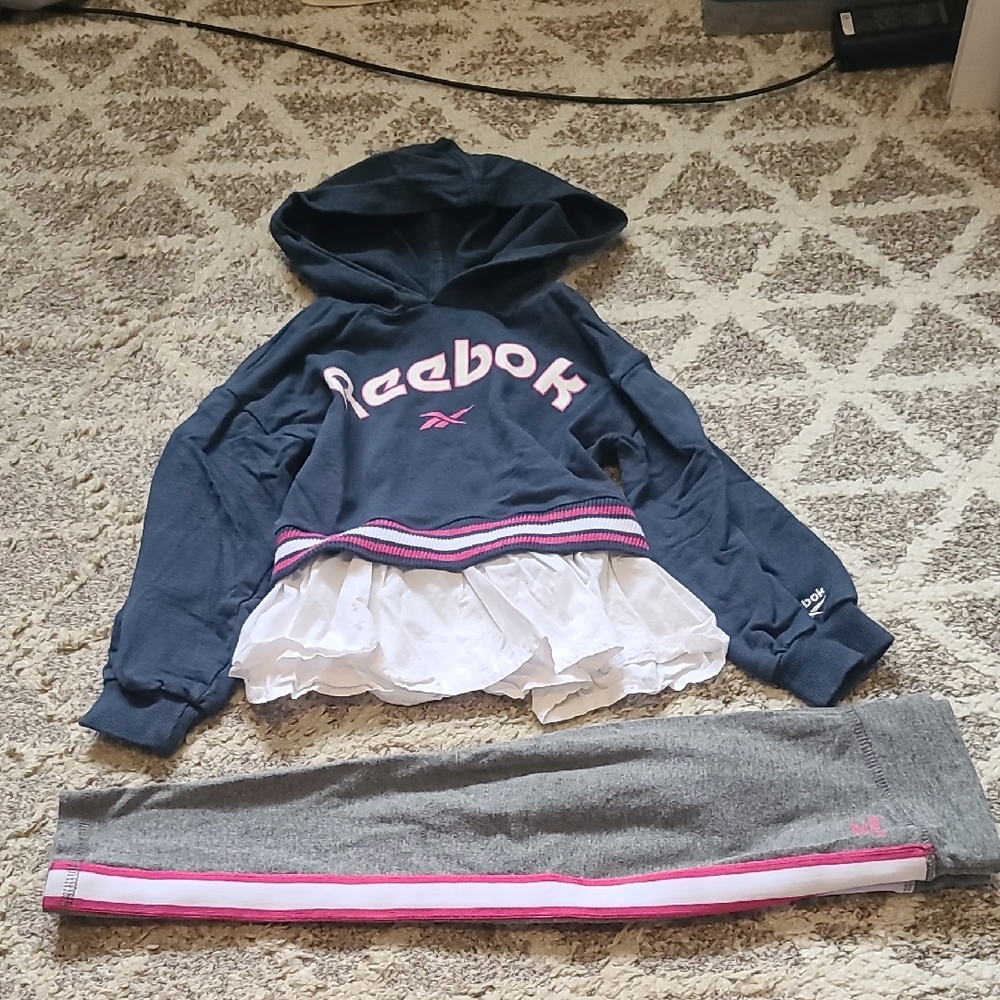 2 for $50 - Reebok Girls 4 Green & Gray Sweatshirt & Sweatpant Set